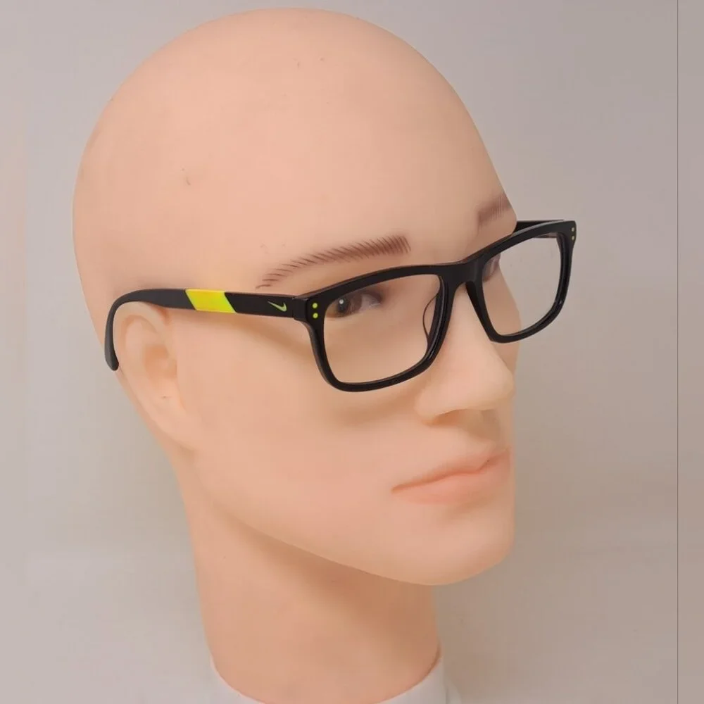 Nike Kid Glasses Frames Swoosh Black Yellow Square 5536 010 49-15-140